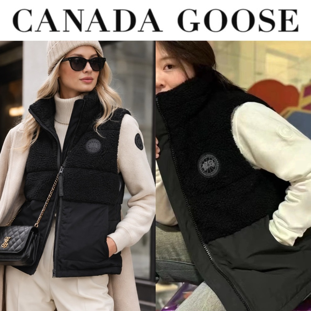 Authentic Canada Goose Elora Black Label Sherpa Down Vest Women Size Medium